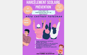 Prévention Harcèlement scolaire : Premier cycle de l'année